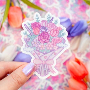 Flower Bouquet Cute Aesthetic Vinyl Sticker