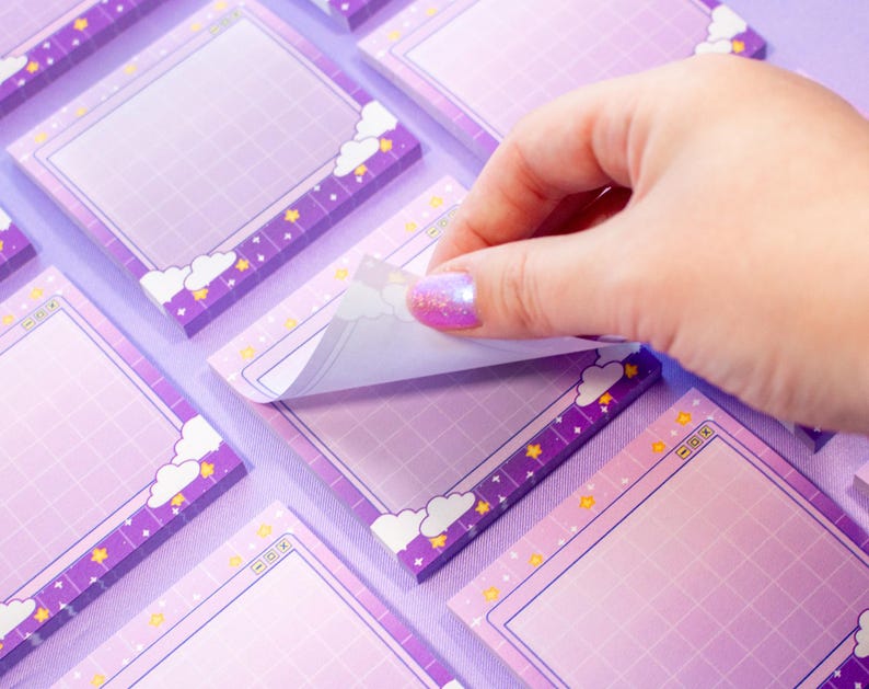 Purple Gradient Clouds Aesthetic Message Sticky Note image 2
