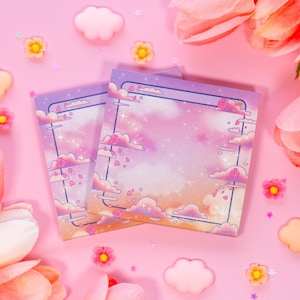 Rose Sky Sticky Notes | Kawaii Dreamy Aesthetic Cute Stationery - Etsy