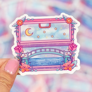 Adhesivo de vinilo impermeable para ventana de tren / Adhesivo estético kawaii de ensueño para portátil