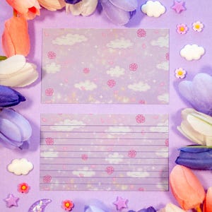 Cartes de correspondance pastel académiques | Cartes de correspondance avec papeterie esthétique kawaii