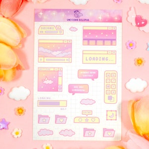 Pink Computer Sticker Sheet | Cute Stickers, Planner Stickers, Decorative Stickers