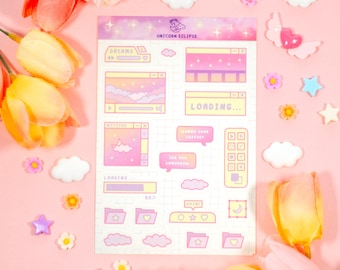 Pink Computer Sticker Sheet | Cute Stickers, Planner Stickers, Decorative Stickers