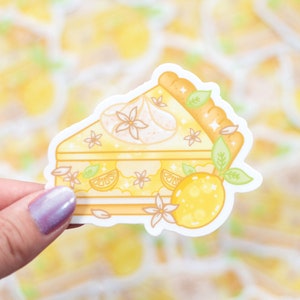 Citroentaart waterdichte vinyl sticker | Leuke kawaii-laptopsticker