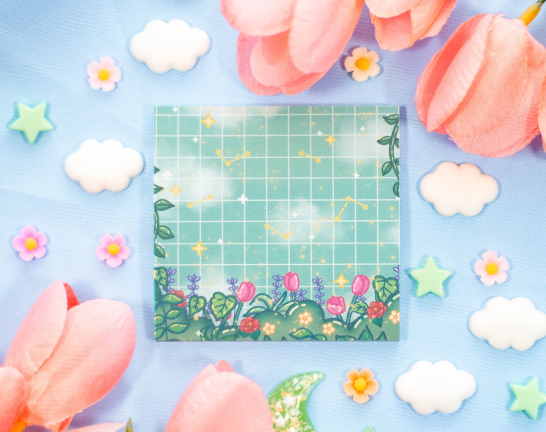 Botanical Bliss Aesthetic Sticky Note - Etsy