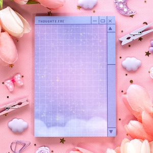 Dreamy Thoughts Notepad | Cute Kawaii Aesthetic Stationery Memo Pad