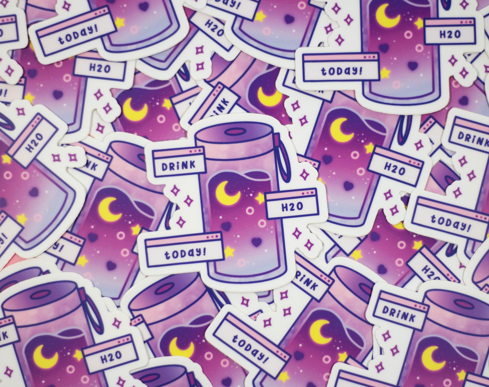 Drink Water Cute Vinyl Sticker - Etsy