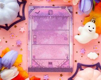 Haunted House Spooky Halloween Aesthetic Cute Memo Notizblock