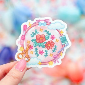Embroidery Hoop Cute Aesthetic Vinyl Sticker