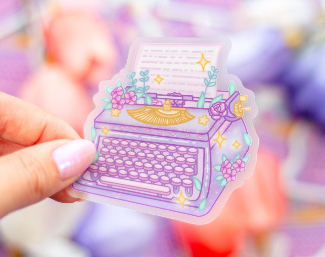 Typewriter CLEAR Sticker | Cute Aesthetic Waterproof Durable Laptop ...