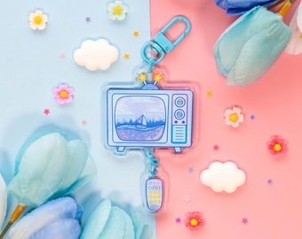 Television Linked Keychain | Aesthetic Cute Acrylic Charm