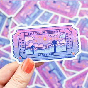 Ticket Cute Aesthetic Vinyl Sticker | Valentines Day Stickers, Kawaii Stickers, Planner