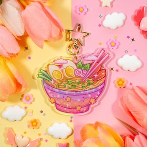 Ramen Bowl Aesthetic Cute Acrylic Charm Keychain