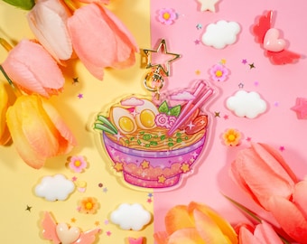 Ramen Bowl Aesthetic Cute Acrylic Charm Keychain