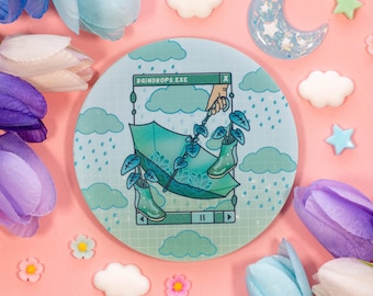 Rainy Day Acrylic Coaster | Kawaii Drinks Coaster Home Decor Accessories