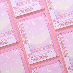 Digital Dreamscape Notepad | Cute Dreamy Kawaii Aesthetic Stationery ...