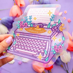Typewriter Suncatcher Sticker | Rainbow Maker Window Decal
