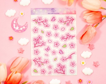 Sakura Sticker Sheet | Planner Stickers, Kawaii Stickers