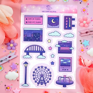 Stickervel City Nights | Plannerstickers, decoratieve stickers