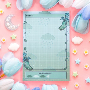 Rainy Day Notepad | Cute Dreamy Kawaii Aesthetic Stationery Memo Pad