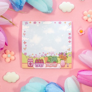 Farmers Market Aesthetic Sticky Note Memo Pad | Kawaii Aesthetic
