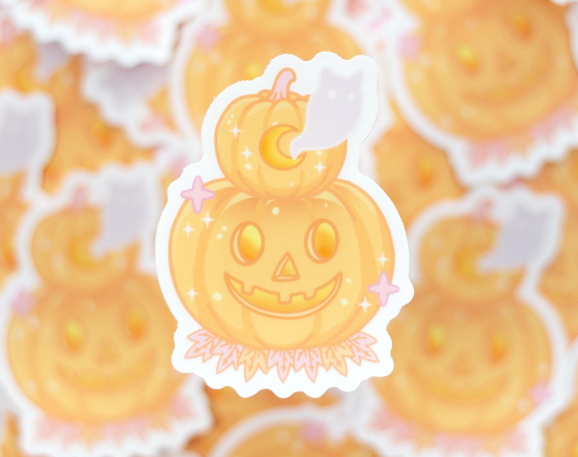 Jack-o-lantern CLEAR Sticker | Cute Aesthetic Waterproof Durable Laptop Sticker