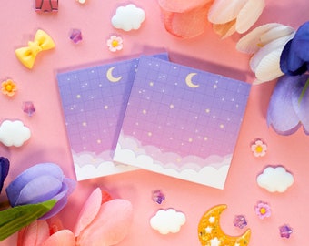 Starry Clouds Aesthetic Sticky Note | Kawaii Dreamy Aesthetic