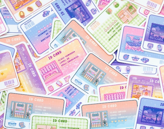 ID Card Aesthetic Vinyl Sticker | Waterproof, Waterbottle, Kawaii