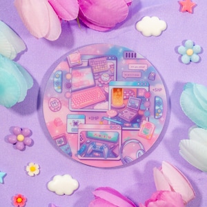 Game Time Acrylic Coaster | Kawaii Drinks Coaster Home Decor Accessories