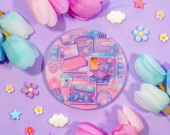 Game Time Acrylic Coaster | Kawaii Drinks Coaster Home Decor Accessories