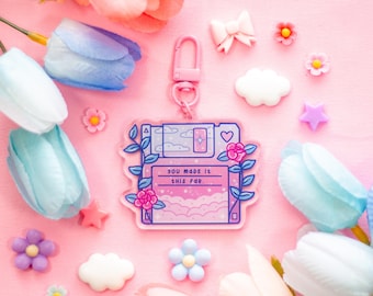 Floppy Disk Aesthetic Cute Acrylic Charm Keychain