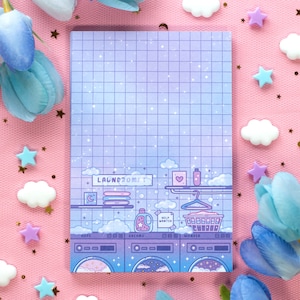 Laundromat Notepad | Cute Dreamy Kawaii Aesthetic Stationery Memo Pad