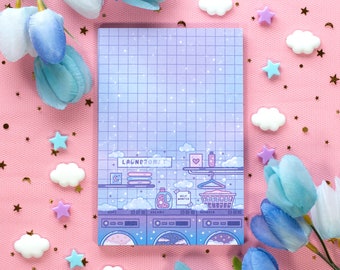 Laundromat Notepad | Cute Dreamy Kawaii Aesthetic Stationery Memo Pad