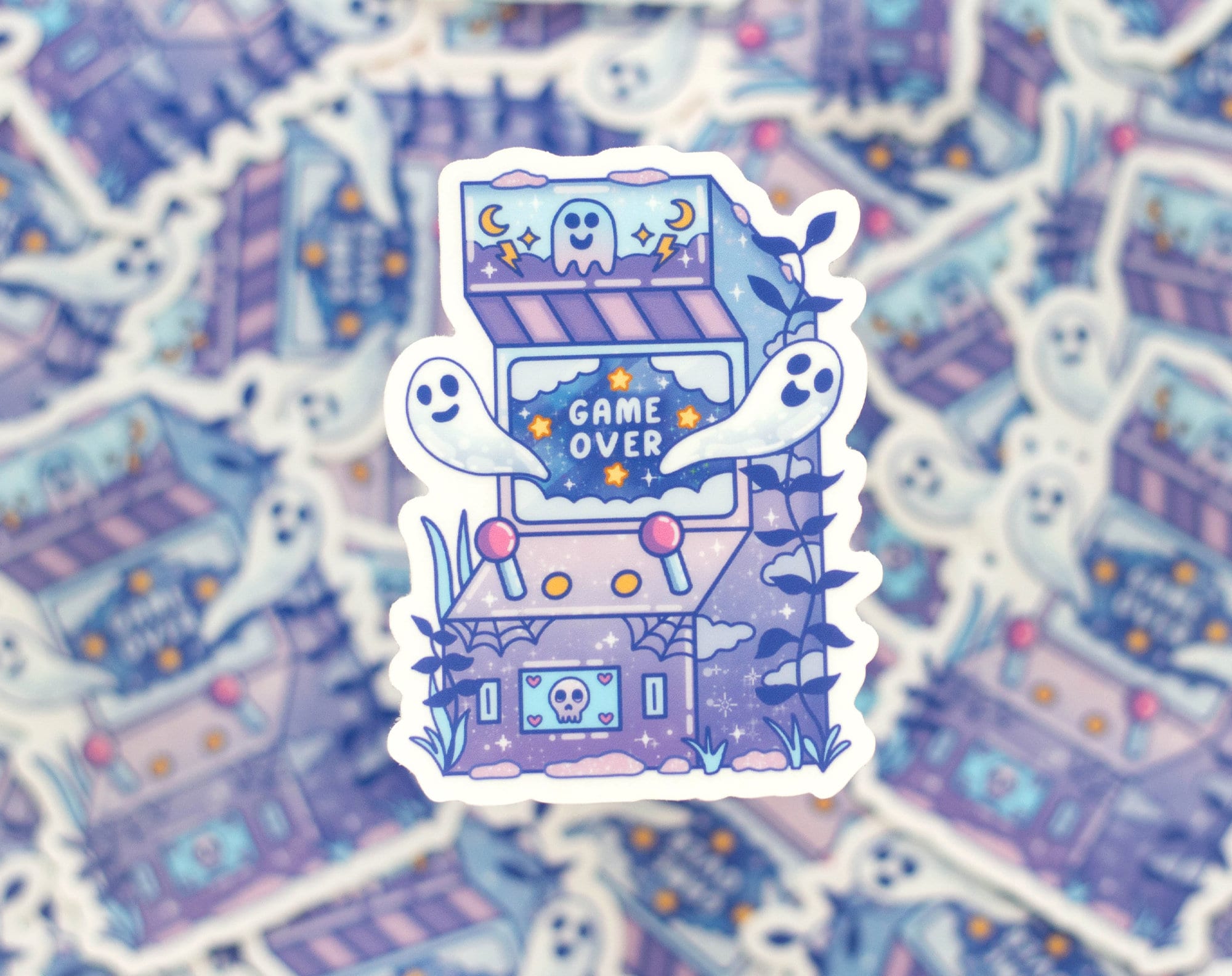 Ghost Arcade CLEAR Sticker | Cute Aesthetic Waterproof Durable Laptop Sticker