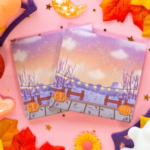 Phantom Park Spooky Halloween Aesthetic Sticky Note Memo Pad | Kawaii Aesthetic
