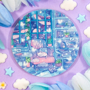 Reading Room Coaster | Kawaii Drinks Coaster Home Decor Accessories