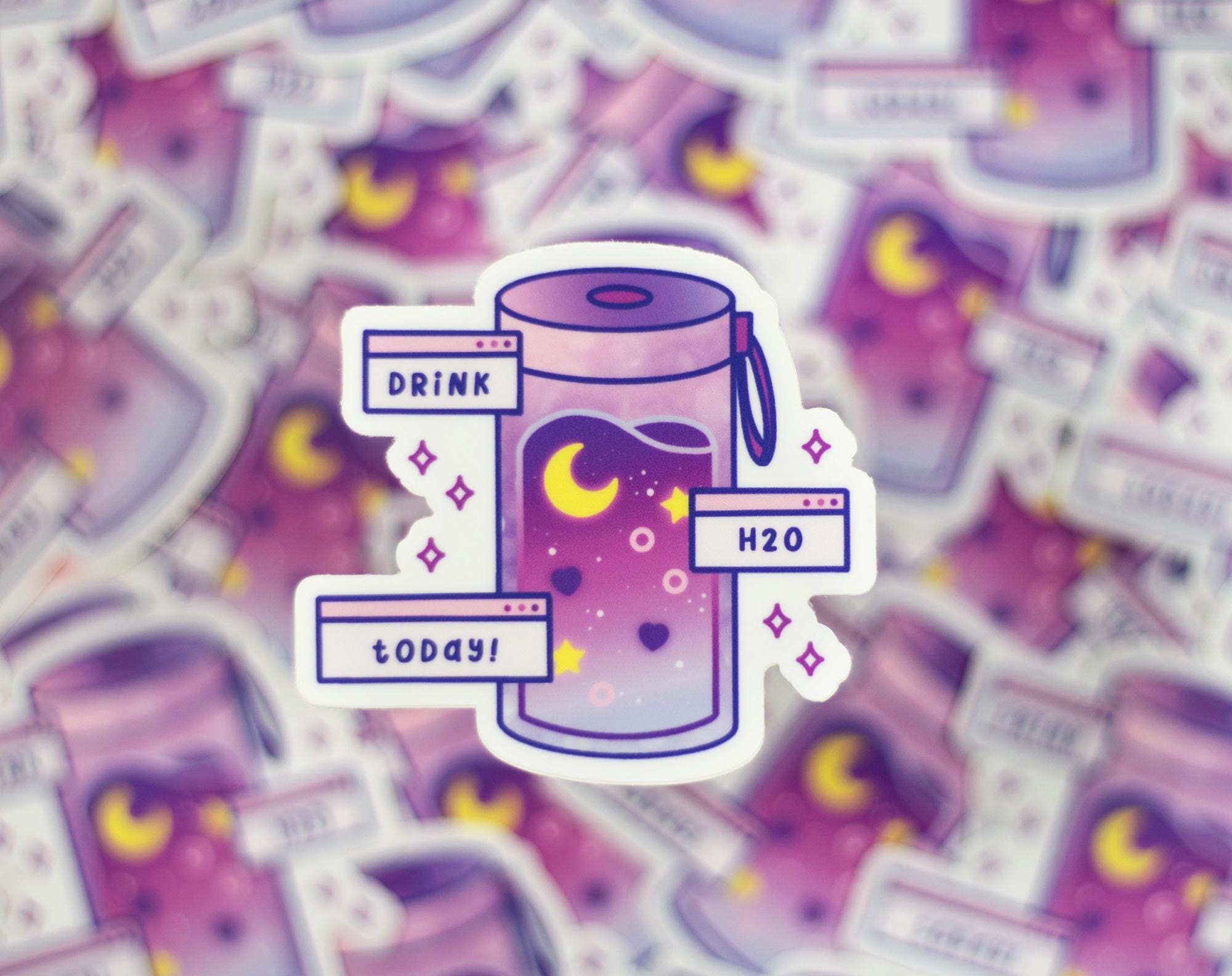 Drink Water Cute Vinyl Sticker - Etsy
