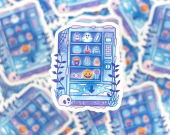 Spooky Snack Machine CLEAR Sticker | Cute Aesthetic Waterproof Durable Laptop Sticker