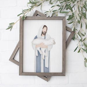He Leaveth the Ninety and Nine | Jesus Painting | Picture of Jesus | Jesus Watercolor | Jesus Art Print | The Living Christ | LDS Art
