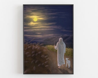 I Know Them And They Follow Me | Jesus and Sheep | Jesus Painting  | Jesus Fine Art | Jesus Art Print | The Living Christ | LDS Art