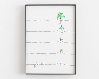 Faith is like a little Seed | Faith art | Lds Quotes | Book of Mormon | Christian wall art | Scripture wall art | Lds printable | Lds Art
