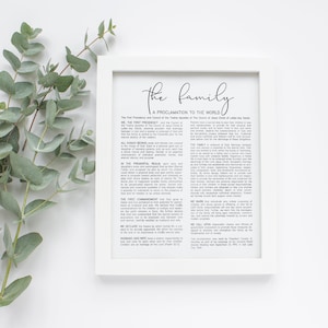 The Family A Proclamation to the World | Families are Forever | Family Proclamation | LDS Quote | LDS | LDS Art | Mormon | Mormon Art