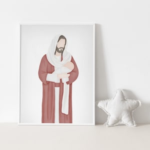 Forever In The Arms Of Jesus | Jesus Painting | Miscarriage | Miscarriage Gift | LDS Baby | Jesus holding Baby | Baby Loss | Child Loss |