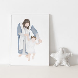 Leer mij in zijn licht te wandelen | Ik ben een kind van God | Jezus en Baby | Jezus schilderij | Vrede in Christus | Kinderverlies | LDS-kunst | LDS