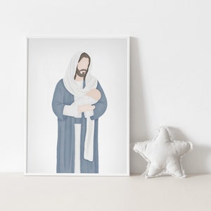 Forever In The Arms Of Jesus | Jesus Painting | Miscarriage | Miscarriage Gift | LDS Baby | Jesus holding Baby | Baby Loss | Child Loss |