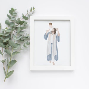 神の愛に抱かれて | 私は神の子です | イエスの絵画 | LDS アート | わたしに従ってきなさい | イエスの水彩画 | イエスと子供 | LDS の洗礼