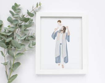 Carried In His Love | I am a Child of God | Jesus Painting | LDS art | Come follow Me | Jesus Watercolor | Jesus with Child | LDS Baptism