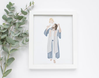 Carried In His Love | I am a Child of God | Jesus Painting | LDS art | Come follow Me | Jesus Watercolor | Jesus with Child | LDS Baptism