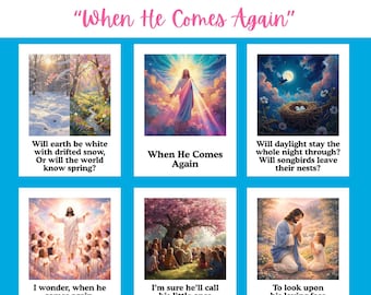 When He Comes Again | LDS Primary Song Visual Aid | Singing Time Flipchart | 2026 LDS Primary Singing Time | Primary Song Posters