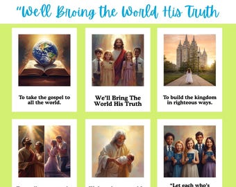 We'll Bring The World His Truth | LDS Primary Song Visual Aid | Singing Time Flipchart | Lds singing time | 2026 Lds Primary Singing Time